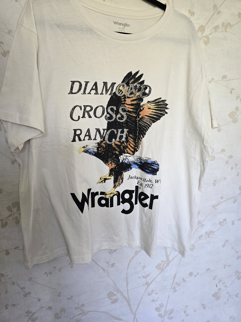 Wrangler Diamond Cross Ranch Eagle Graphic Tee - White